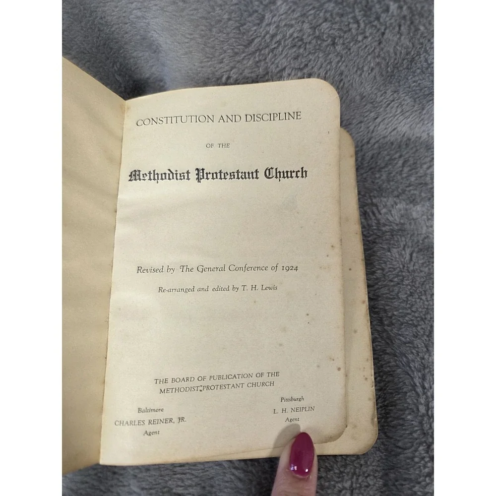 Methodist Protestant Constitution and Discipline 1924‎ 6.5x4.25